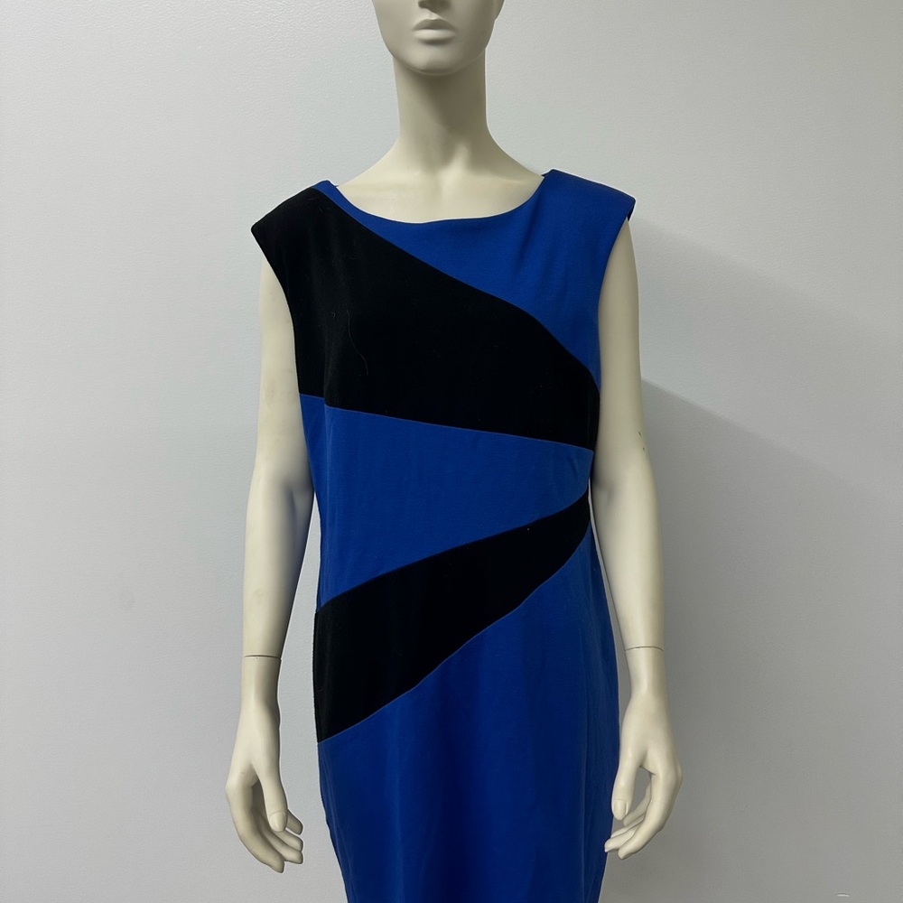 Calvin Klein Colorblock Black and Blue Dress